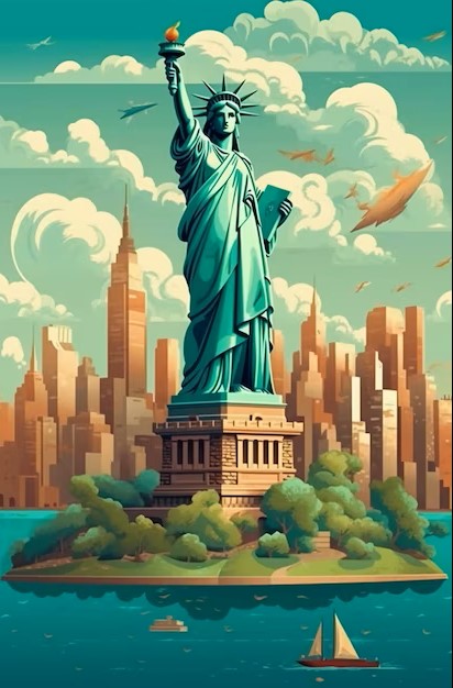 statue liberty new york independence day usa