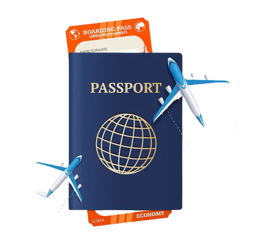 travel concept with passport boarding pass air flight