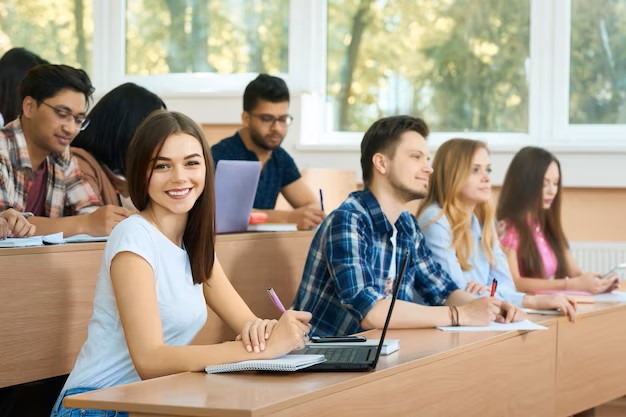 students group study in classroom